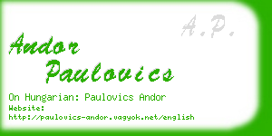 andor paulovics business card